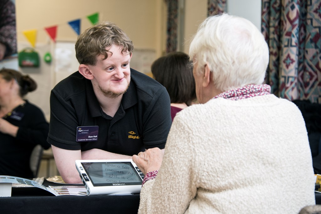 Isight Cornwall Worker Offering Support To Lady